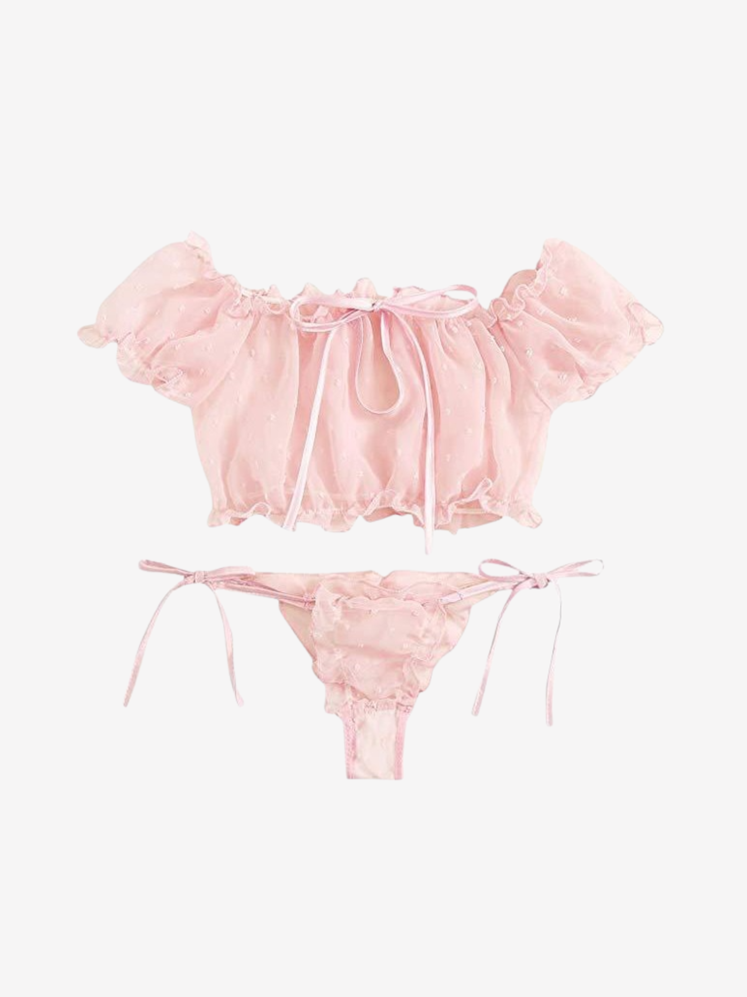 Ensemble de lingerie en dentelle transparente