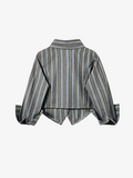 Vintage Stripe Cropped Shirt with Tie
