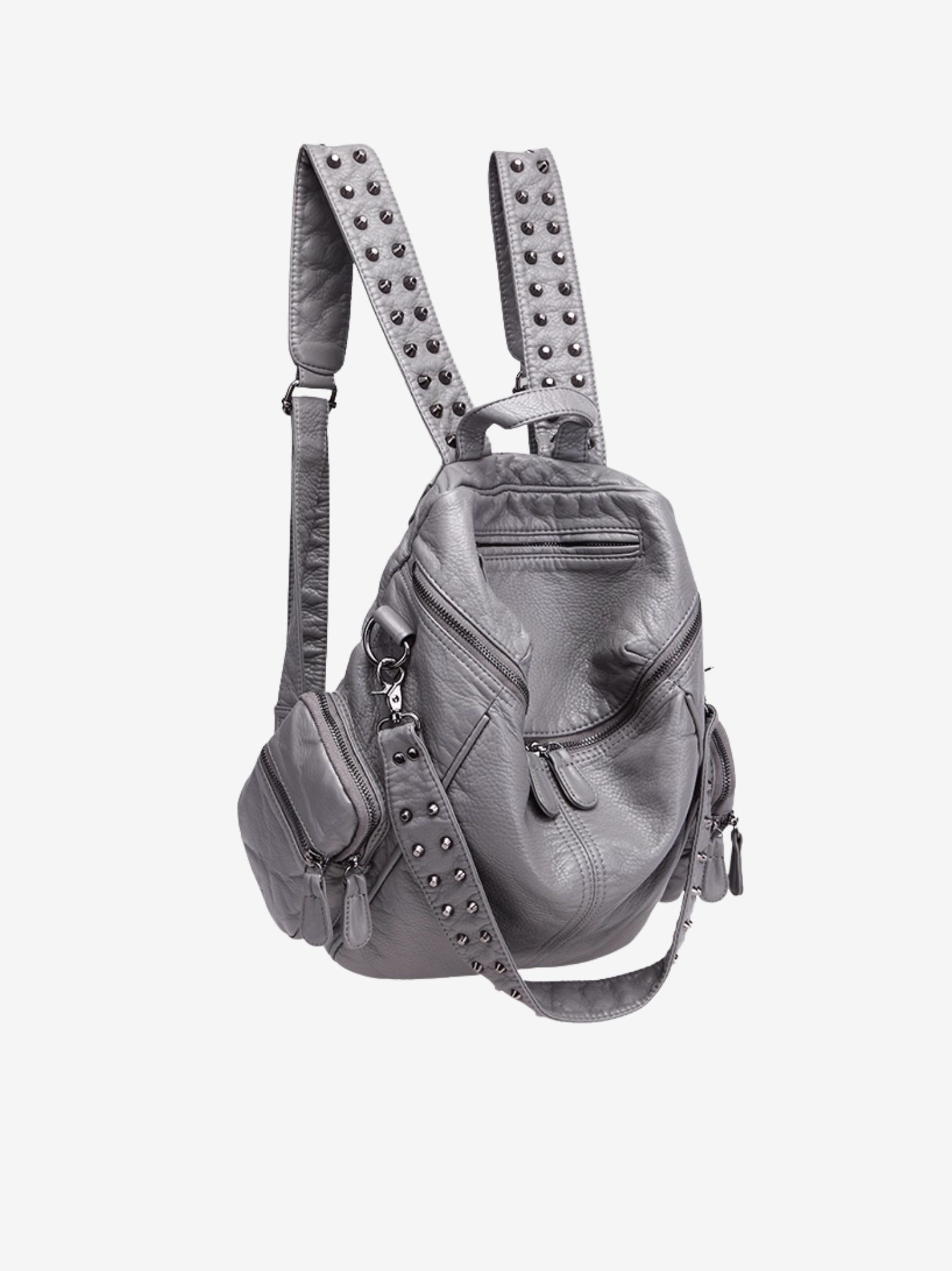 Sac à dos en cuir clouté