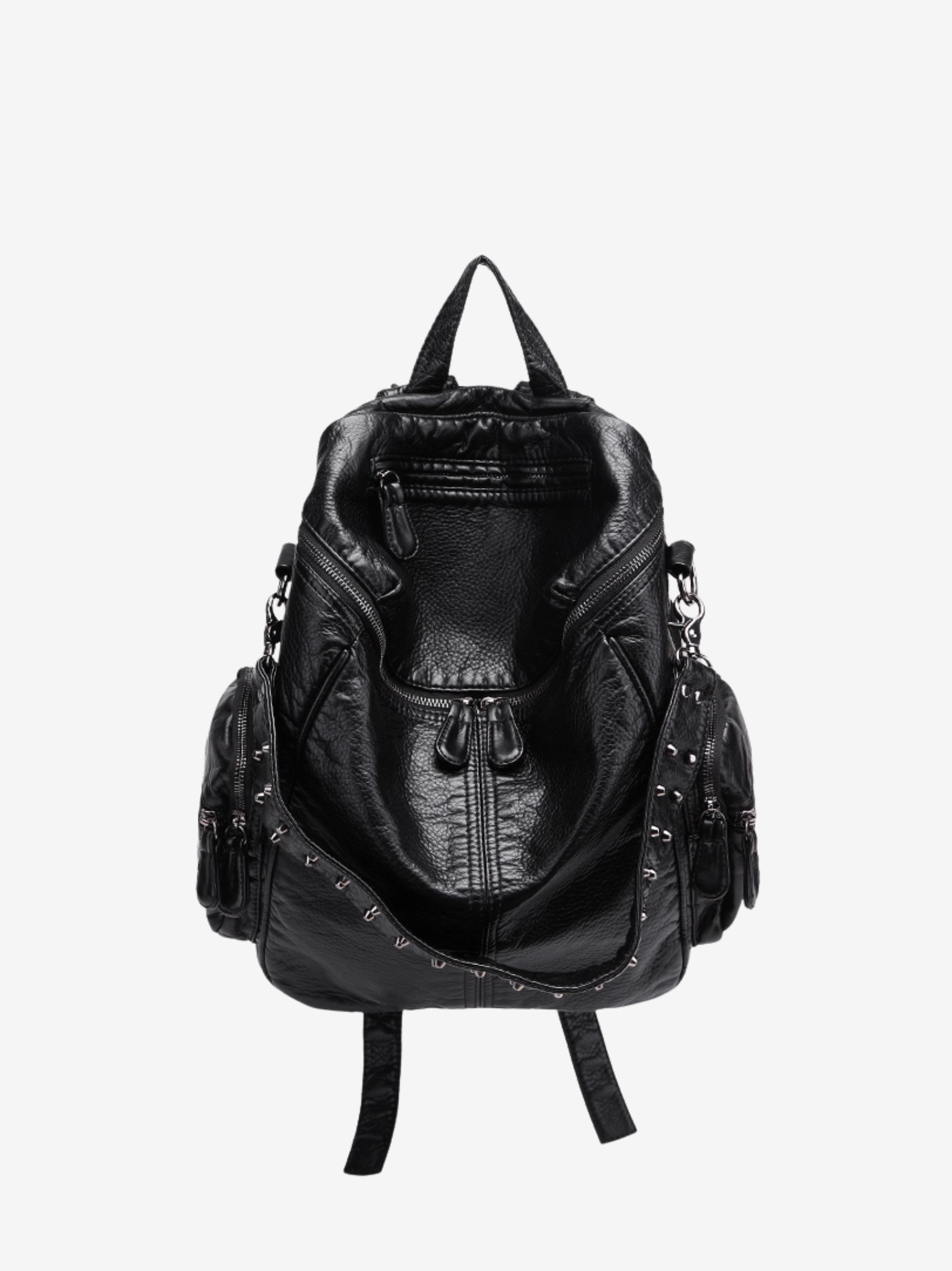 Sac à dos en cuir clouté