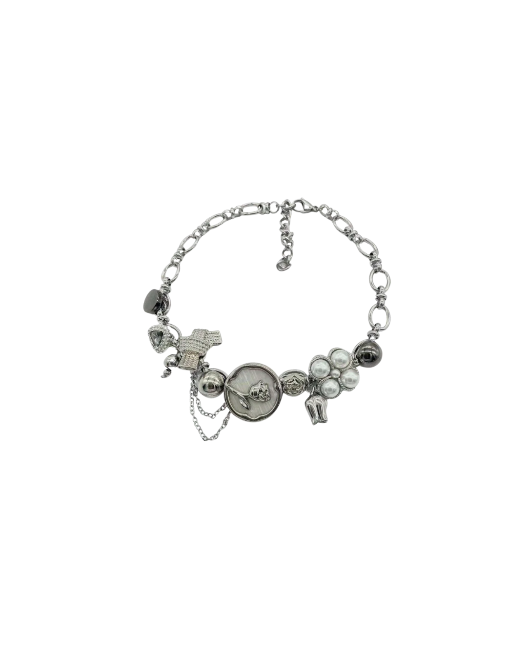 Floral Enamel Bow Necklace