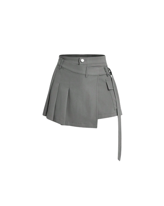 Solid Pleated Skort
