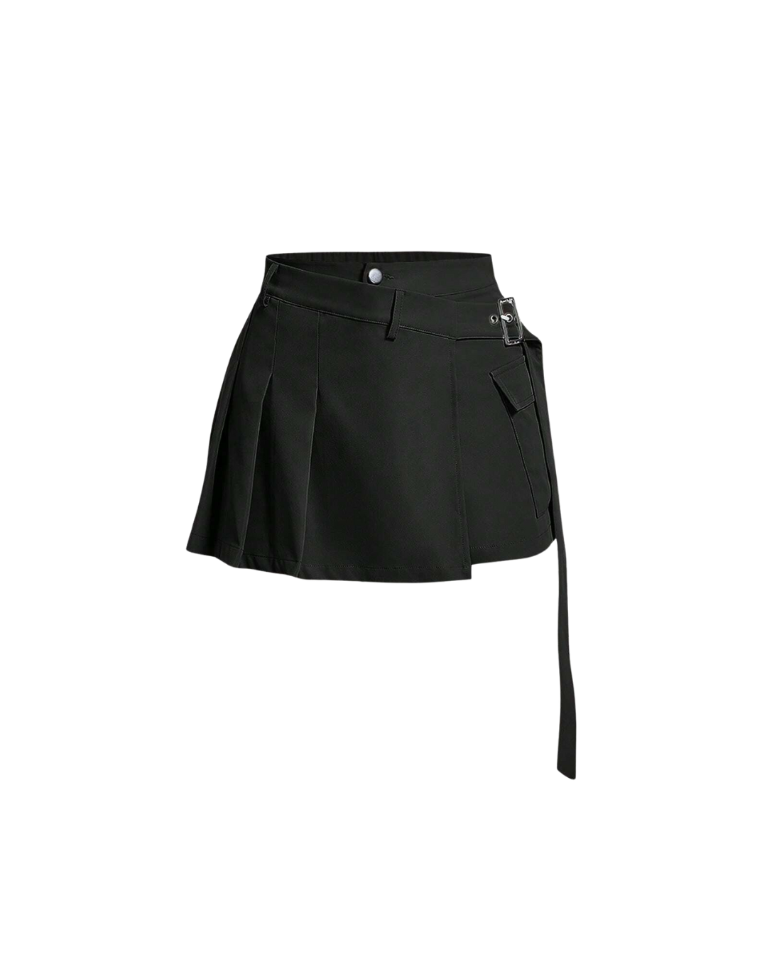 Solid Pleated Skort