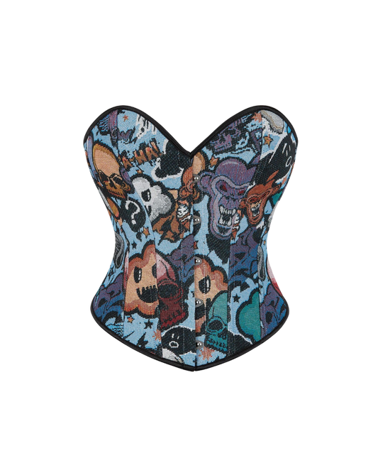 Embroidered Boned Corset