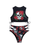 Floral Skull  Bikini Set
