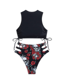 Floral Skull  Bikini Set
