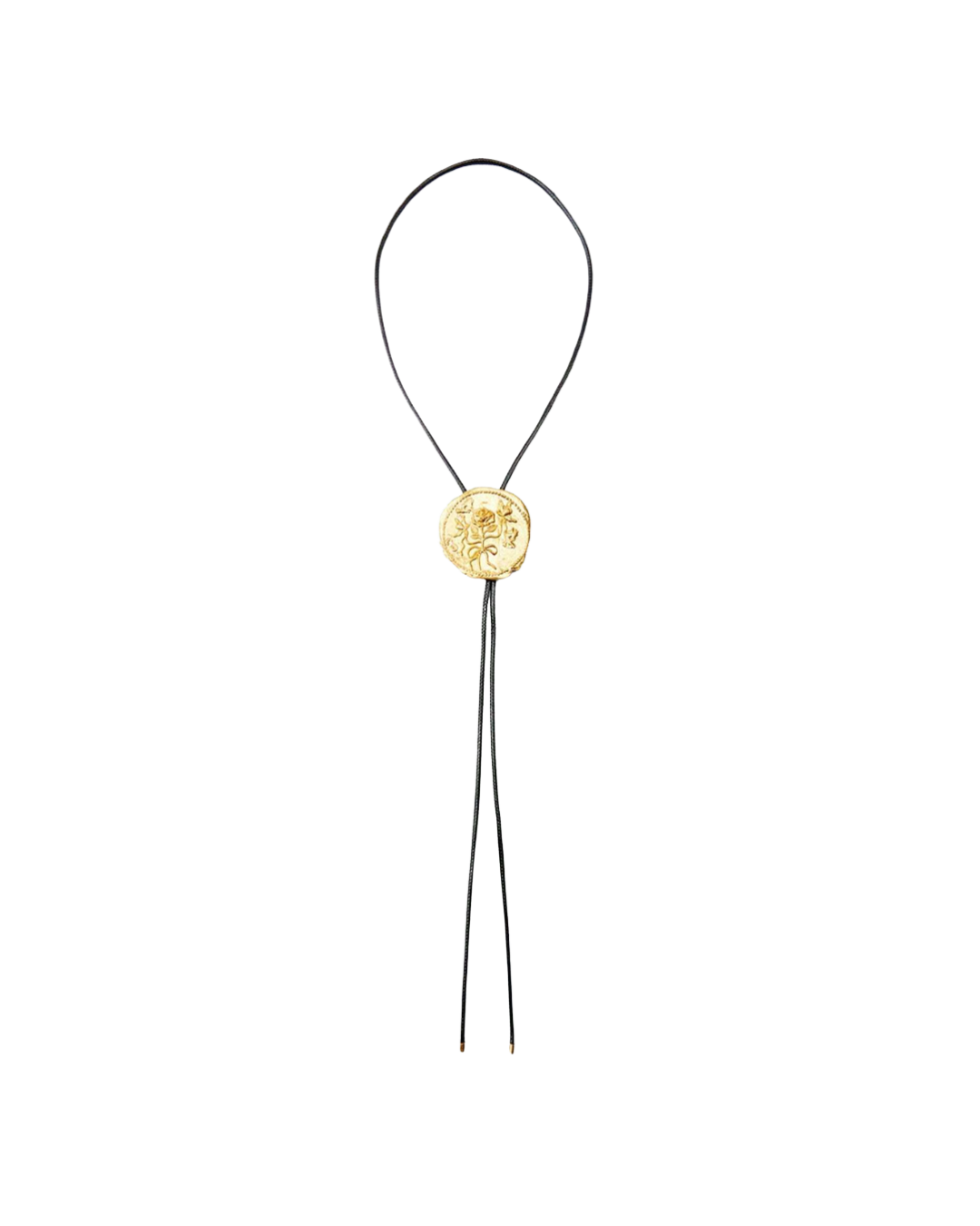 Asymmetrical round tie necklace