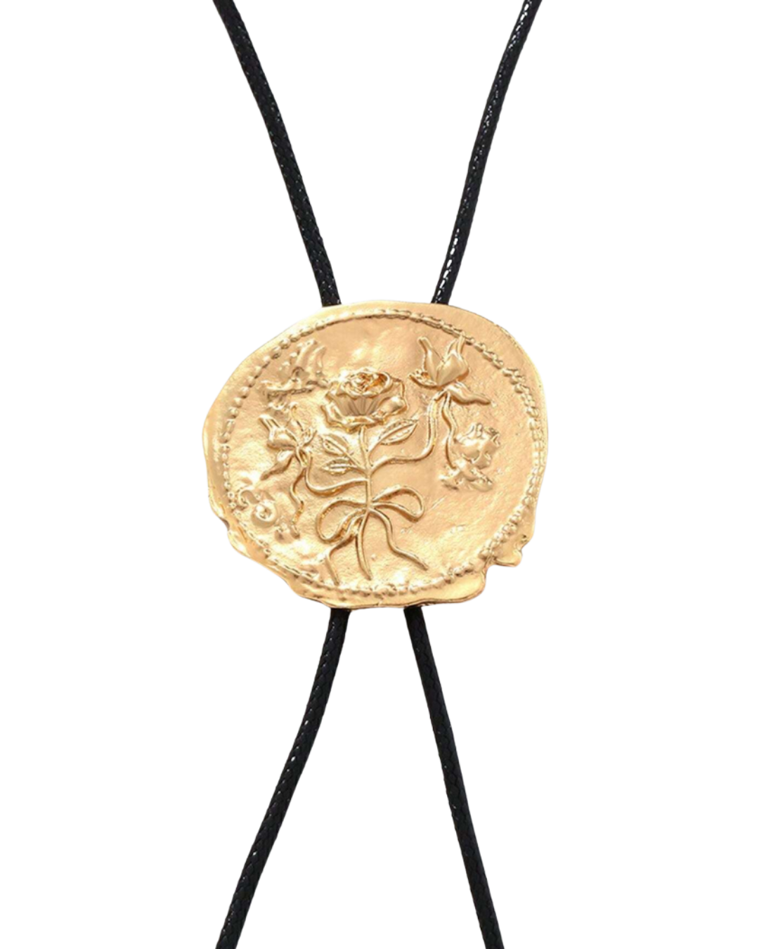 Asymmetrical round tie necklace