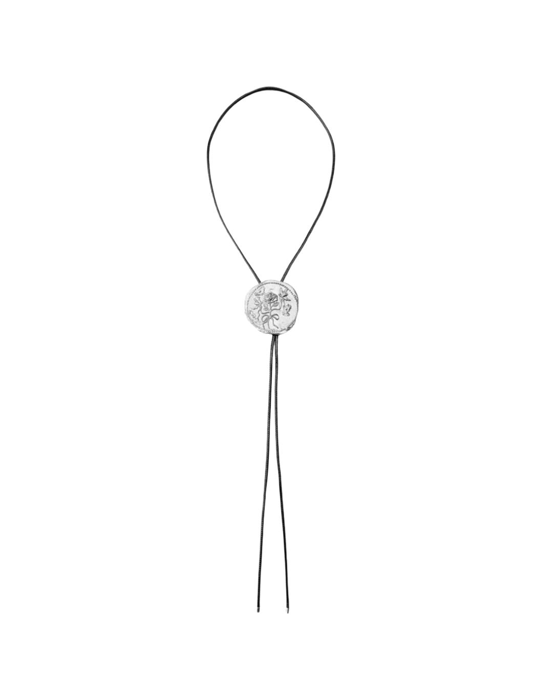 Asymmetrical round tie necklace
