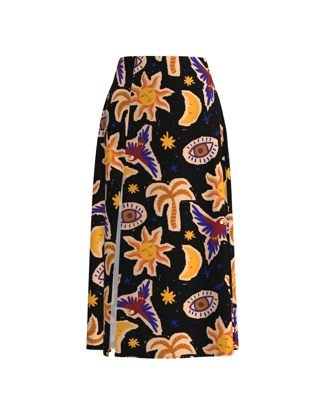 Mystic Sun & Moon Midi Skirt