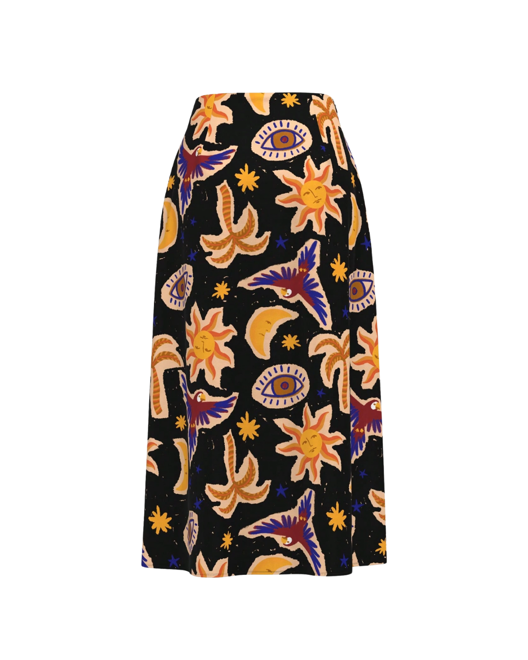 Mystic Sun & Moon Midi Skirt