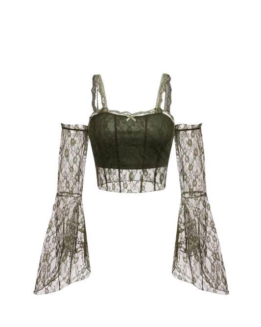 Fairycore Lace Off-Shoulder Top
