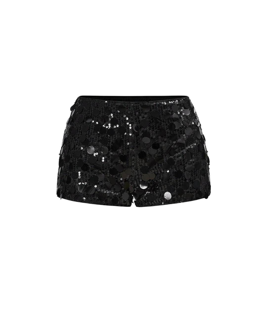 Black Sequin Micro Shorts