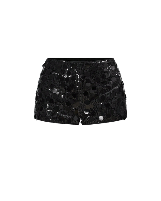 Micro short à paillettes noires