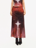 Star Ruched Maxi Skirt