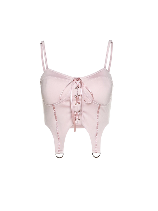 Pink Satin Corset Top