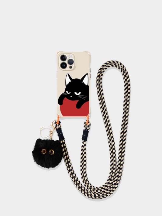 Fluffy Keychain Cat iPhone Case