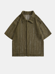 Olive Green Crochet Shirt