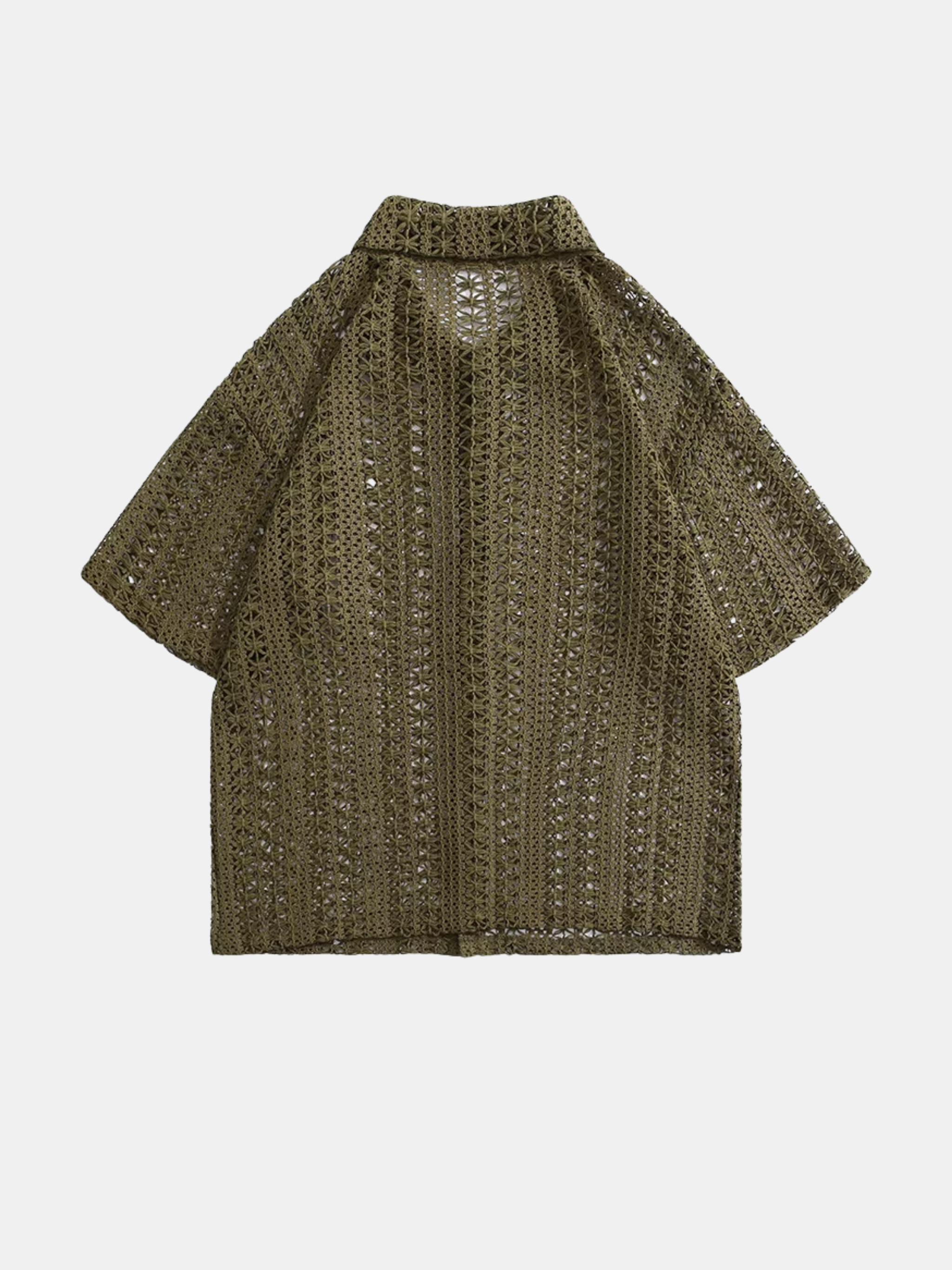 Olive Green Crochet Shirt