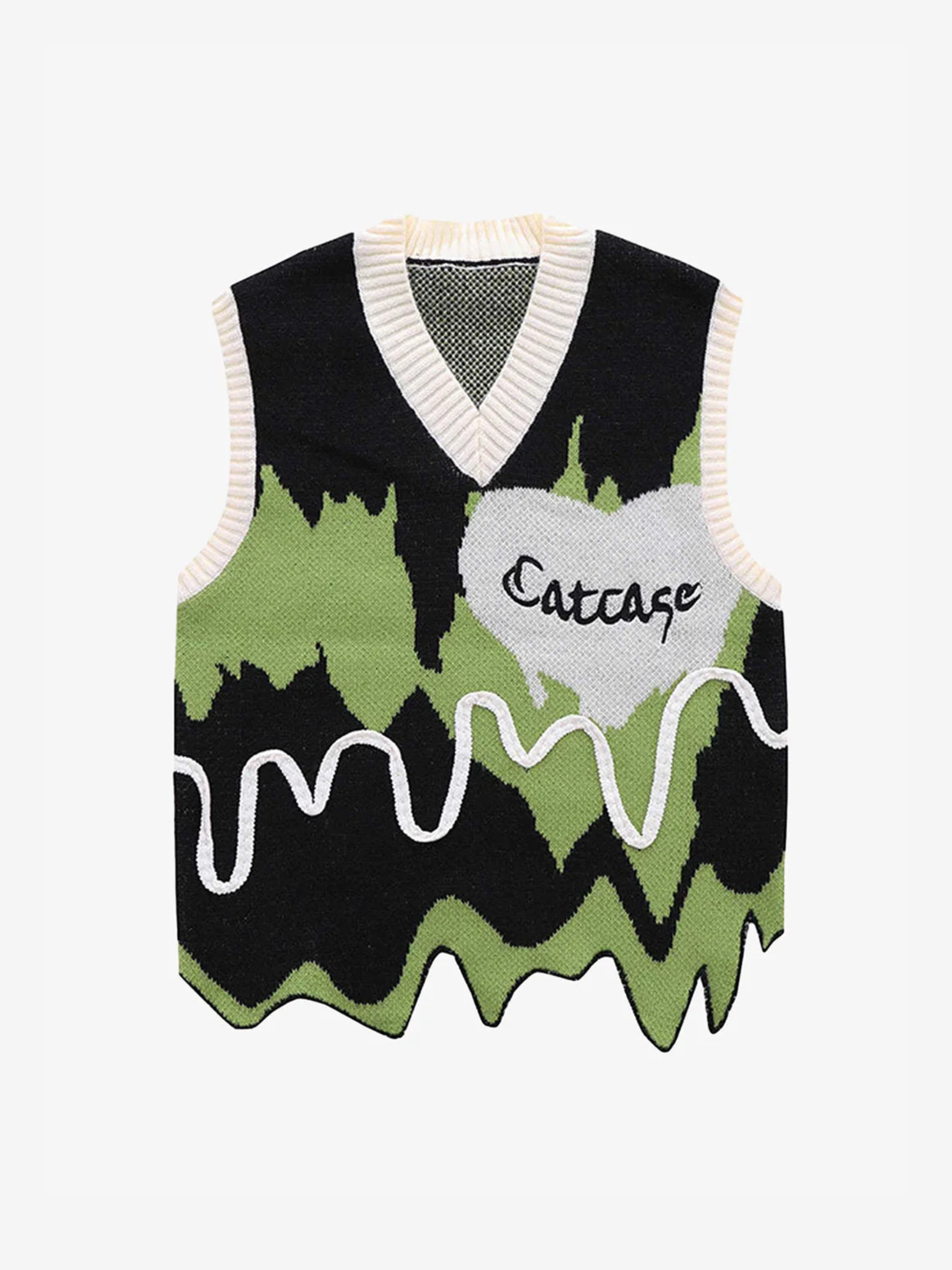 Abstract Hear Print knitted sweater