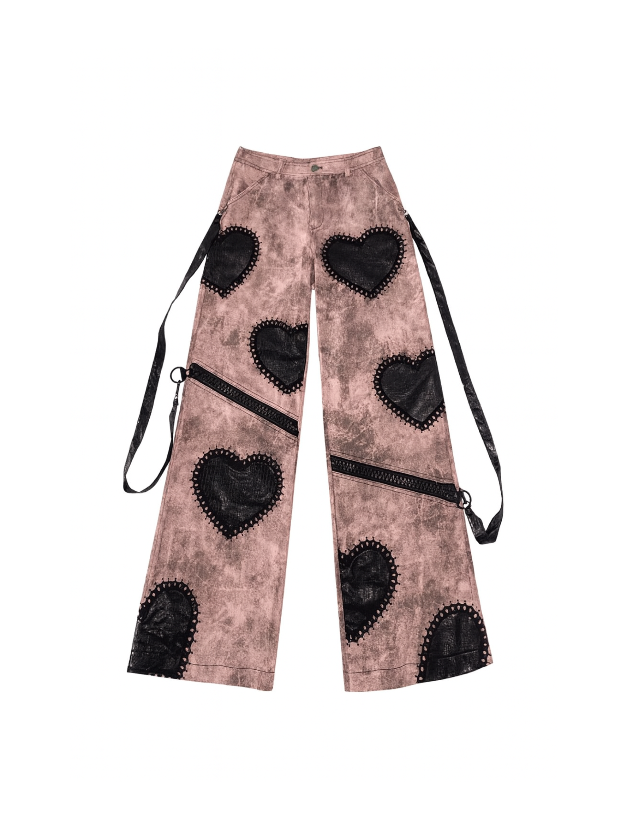 Black Heart Wide-Leg Jeans