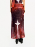 Star Ruched Maxi Skirt