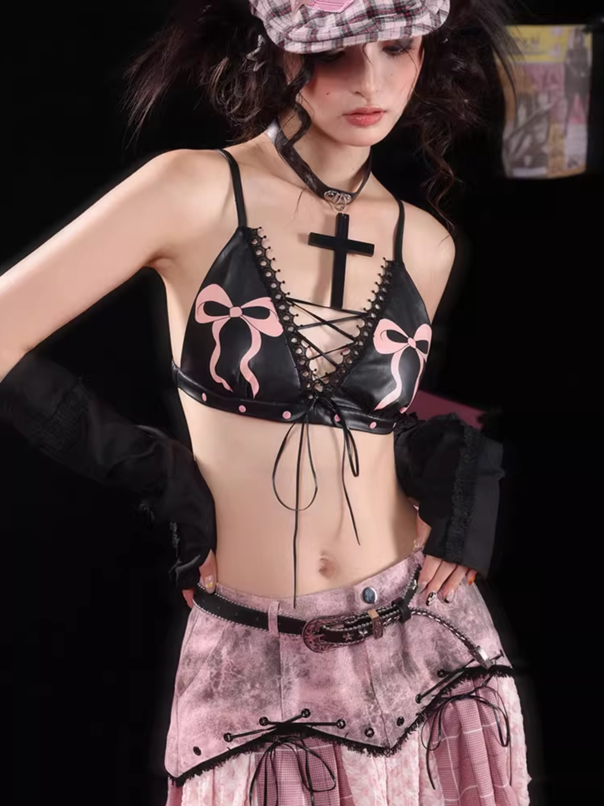 Lace-Up Bralette Top
