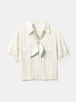 Scarf Striped Blouse