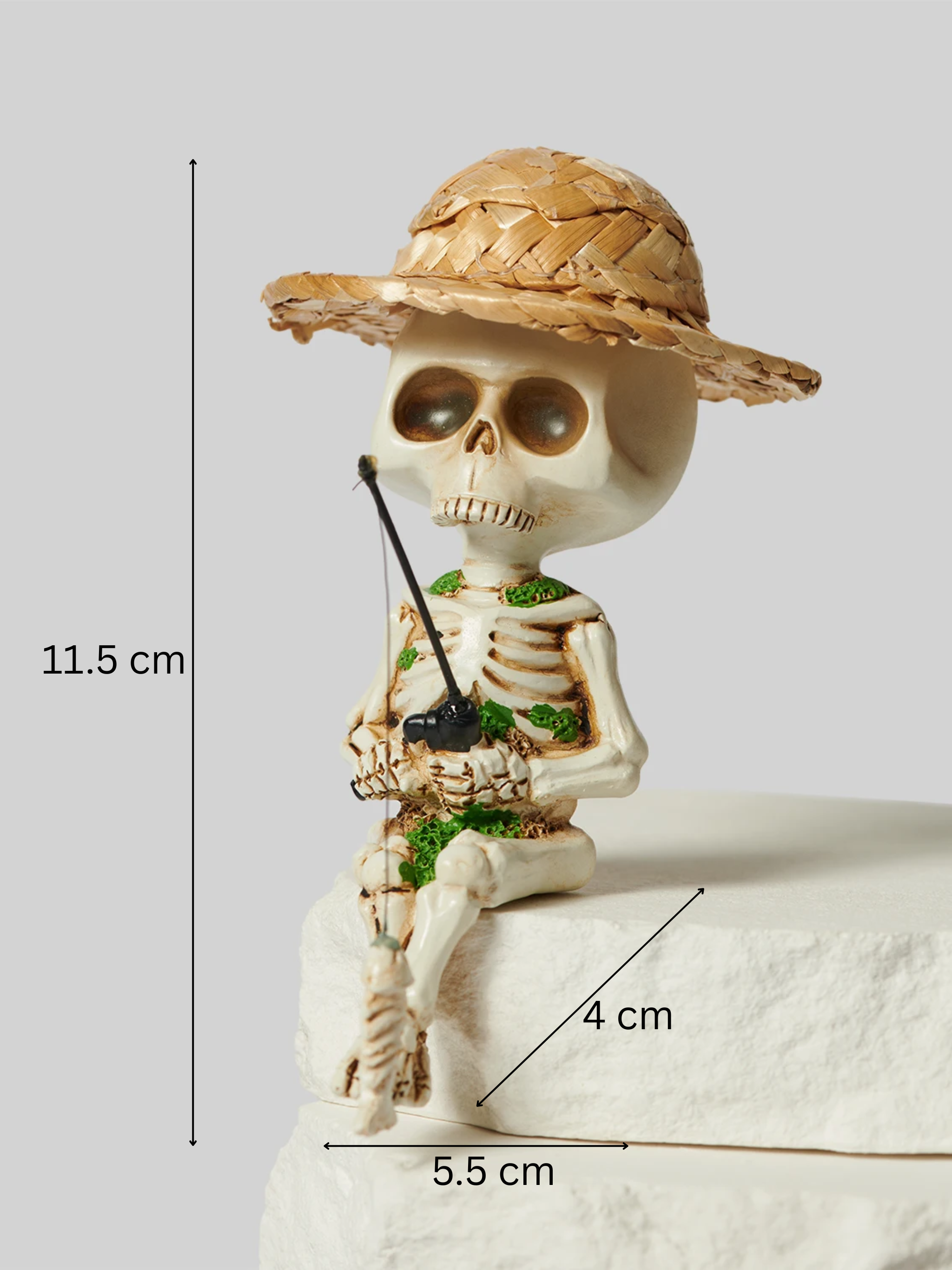 Skeleton Fisherman Figurine