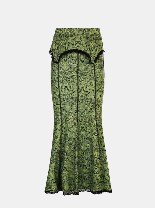 Green Vintage Maxi Skirt
