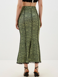 Green Vintage Maxi Skirt