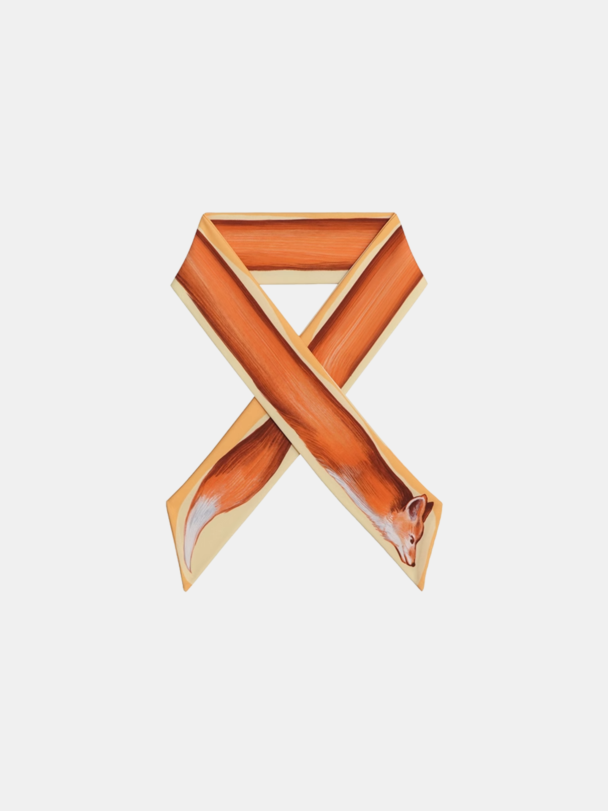 Fox Narrow Silk Scarf