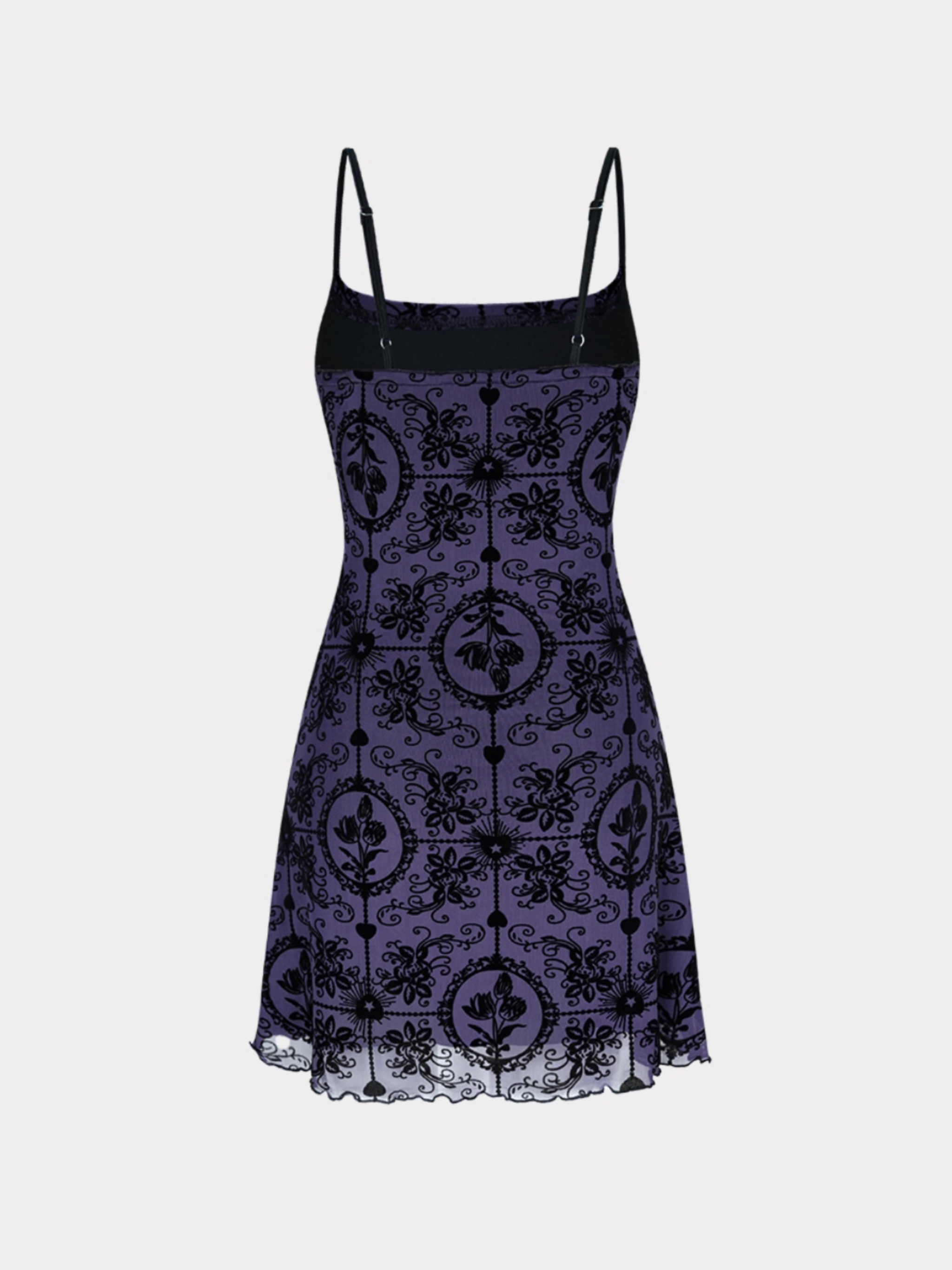 Purple Floral Mesh Dress