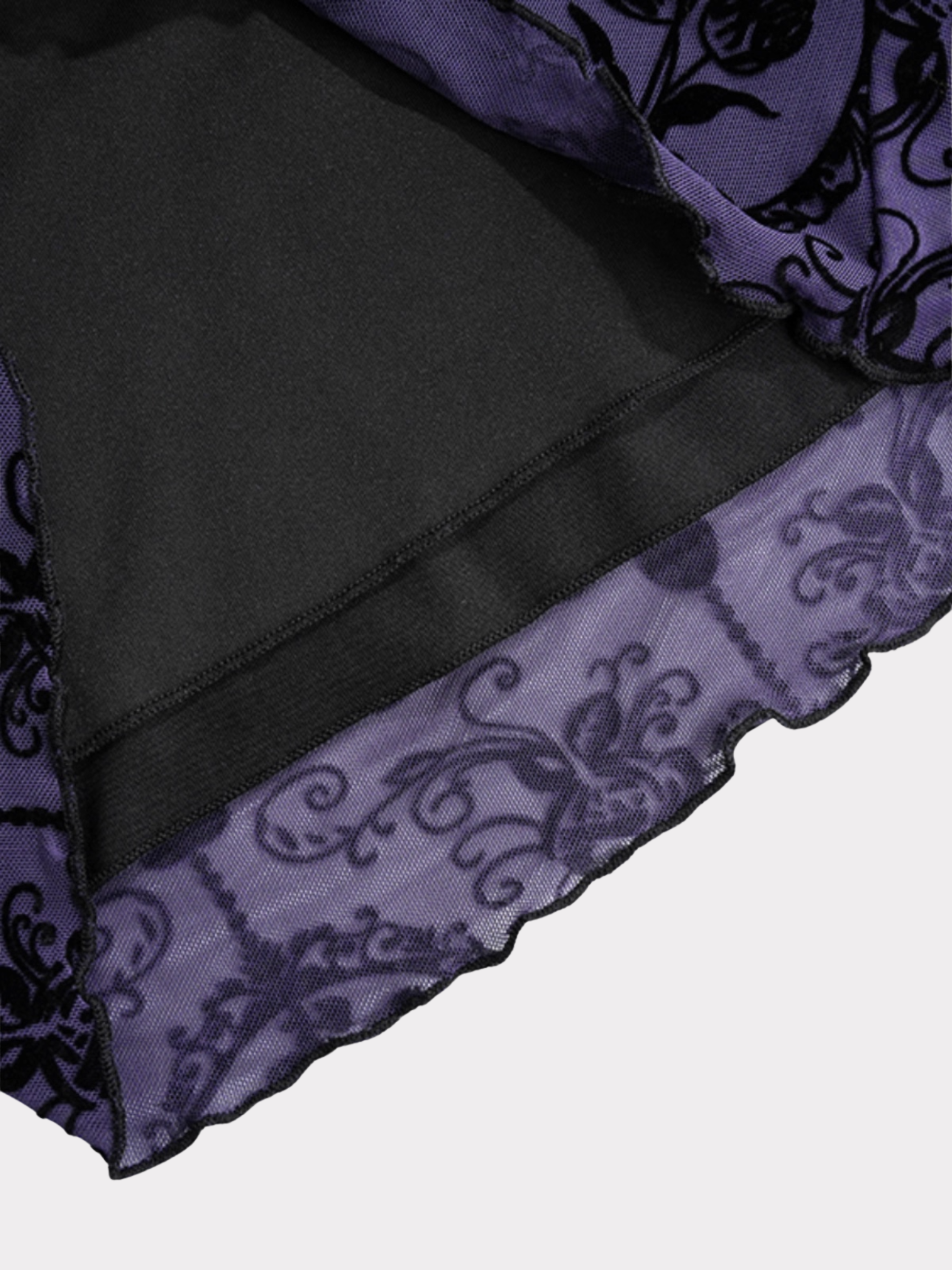 Purple Floral Mesh Dress