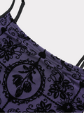 Purple Floral Mesh Dress