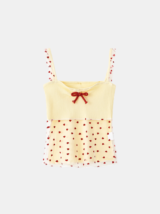 Red Bow & Heart Top