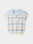 Striped Knit Polo Top