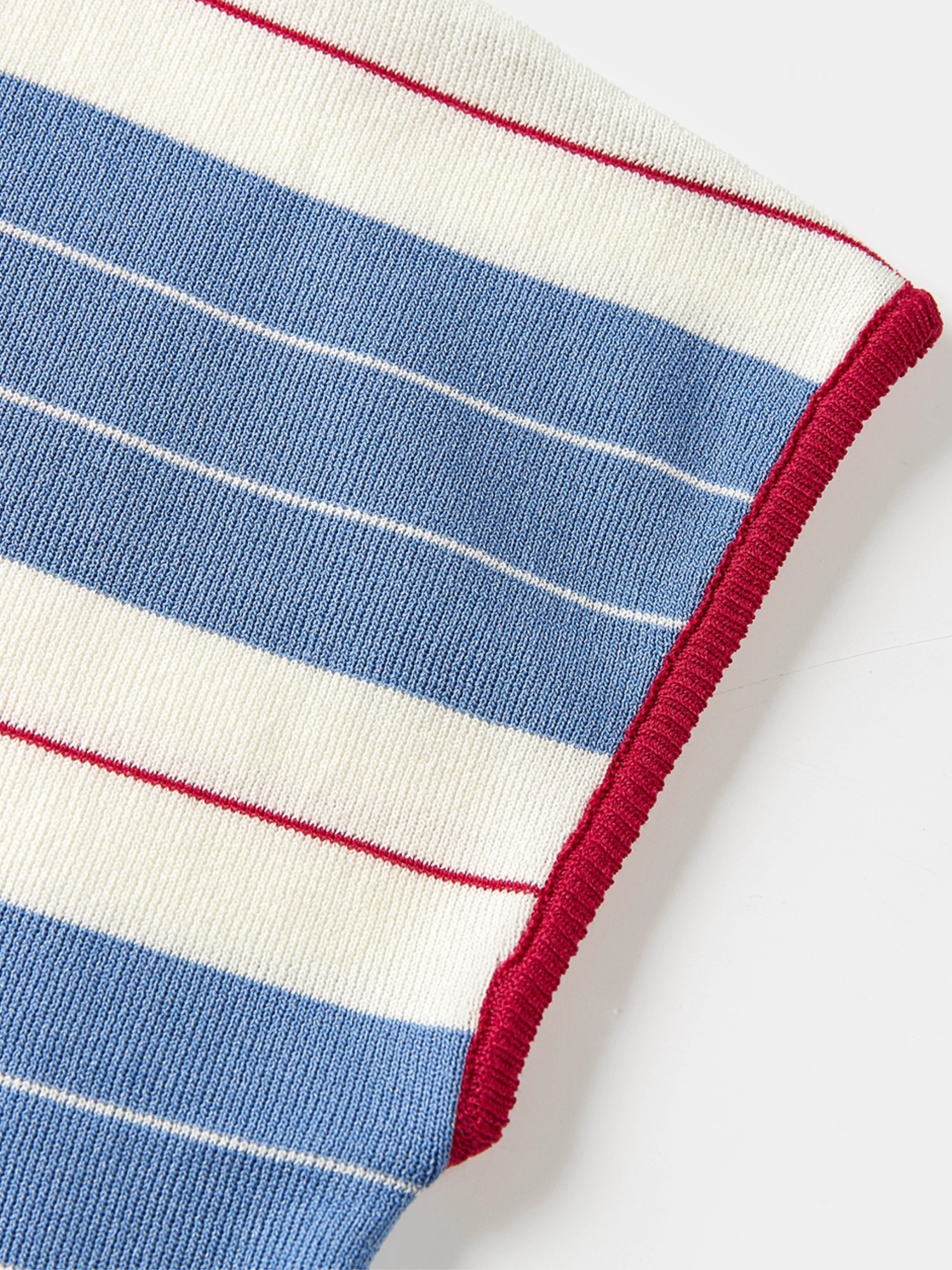 Striped Knit Polo Top
