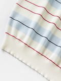 Striped Knit Polo Top