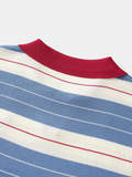 Striped Knit Polo Top
