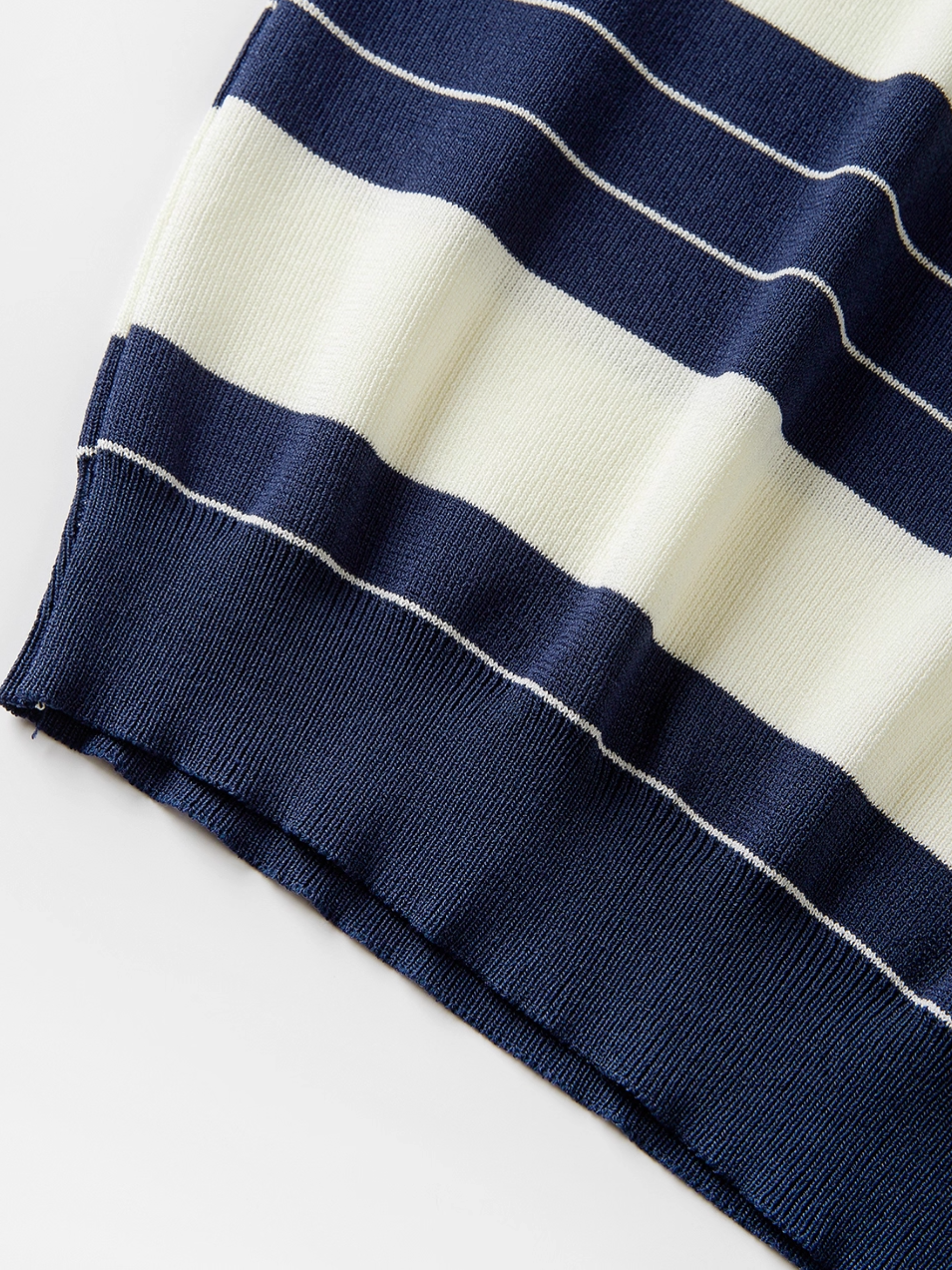 Striped Knit Polo Top