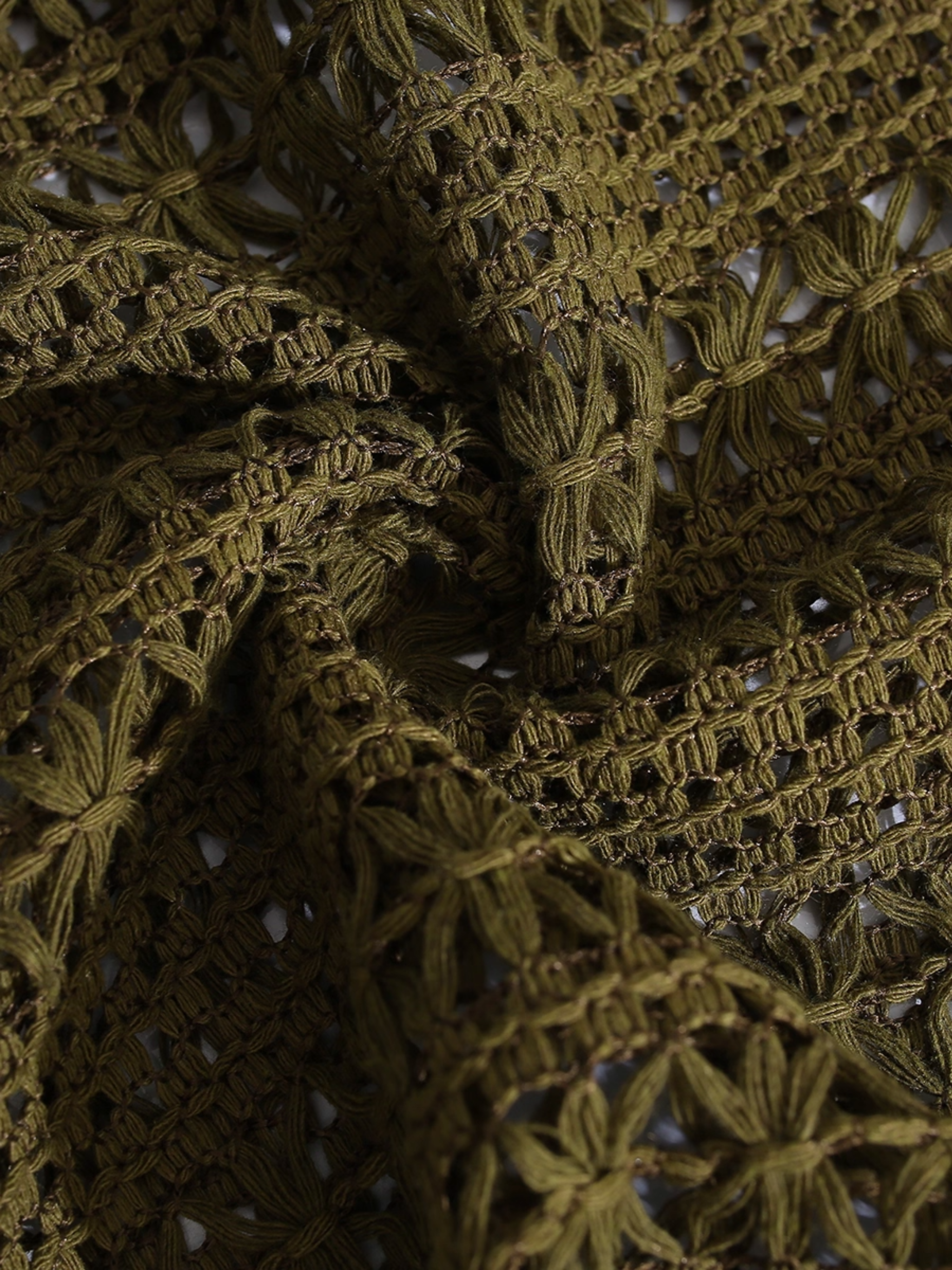 Olive Green Crochet Shirt