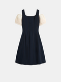 Navy Button Dress