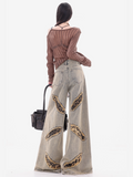 Wide-Leg Patchwork Jeans