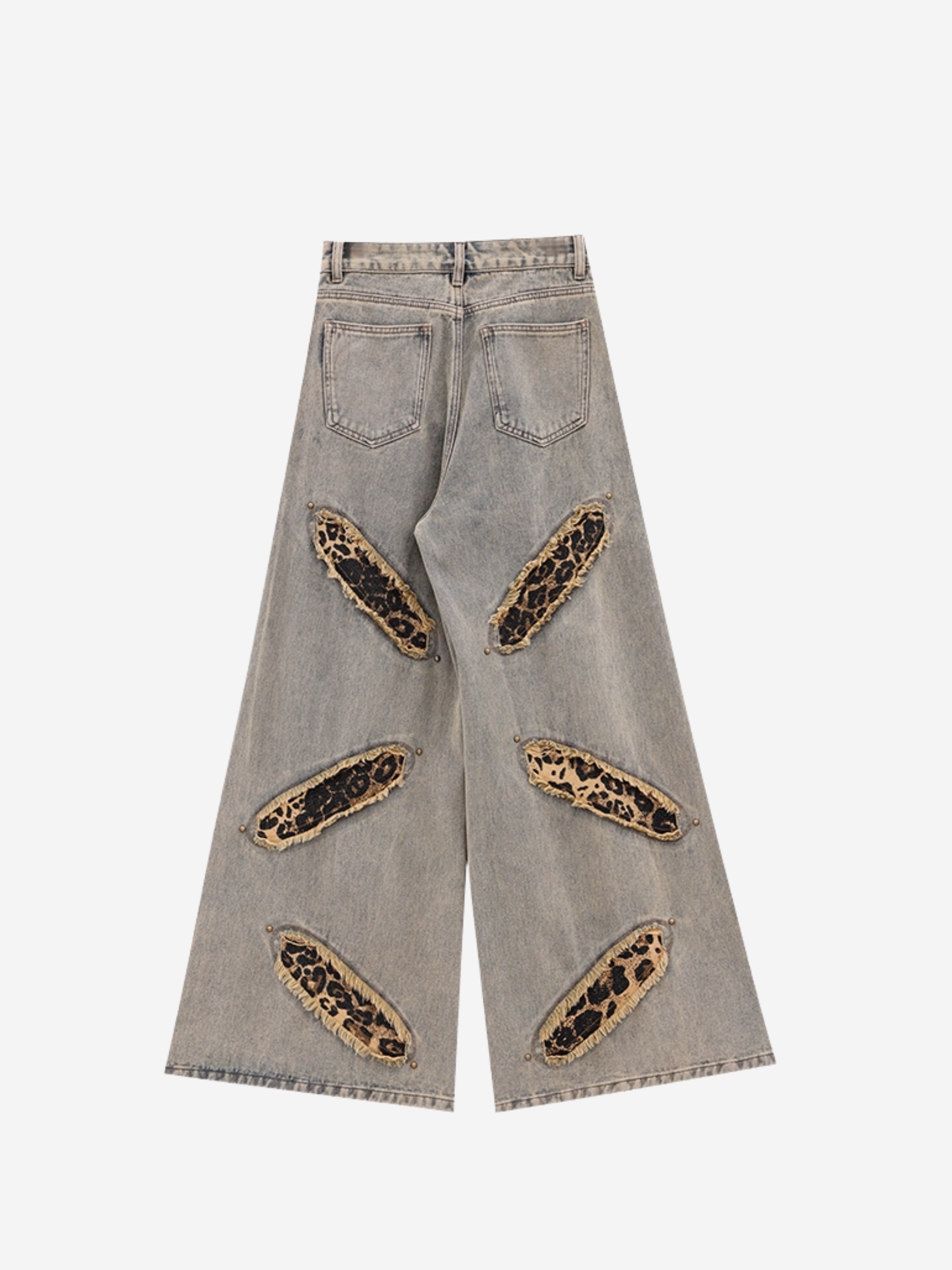 Wide-Leg Patchwork Jeans