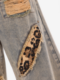 Wide-Leg Patchwork Jeans