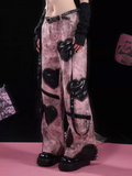 Black Heart Wide-Leg Jeans