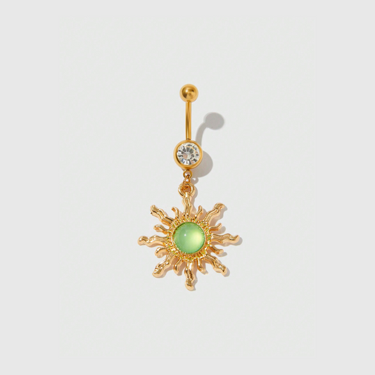 Gold Sun Belly Button Ring