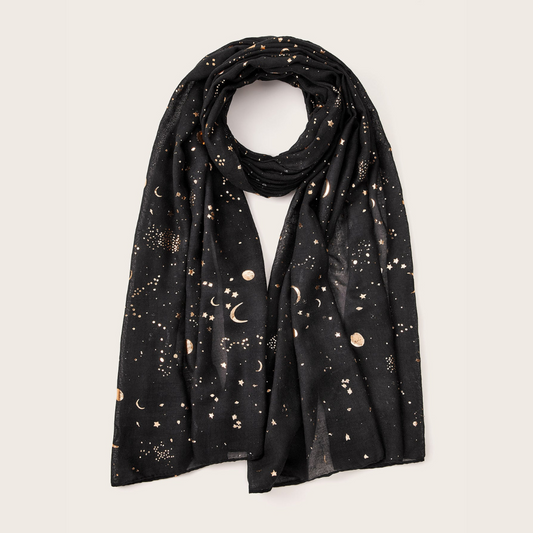 Star Moon Pattern Scarf