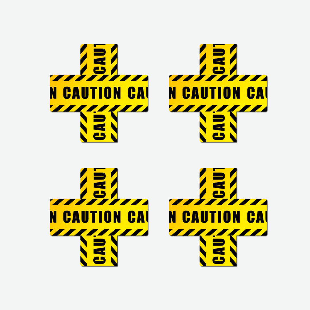 "Caution"  Cross Nipple Covers